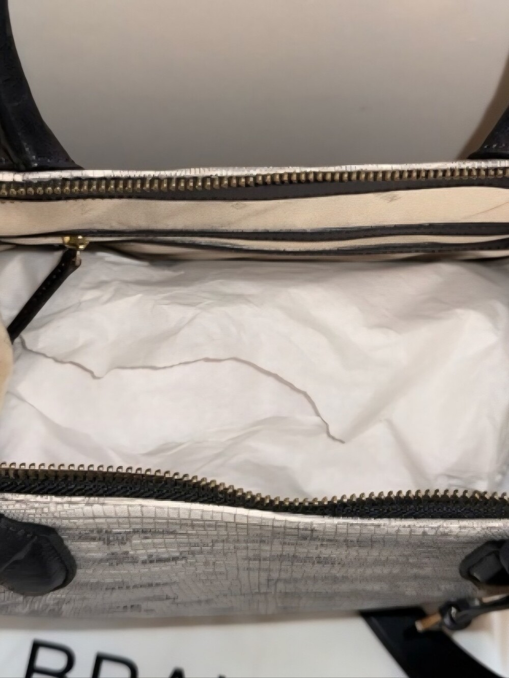 Brahmin Caroline Fairest Whitecap Lizard Embossed Leather Satchel - Picture 11 of 13